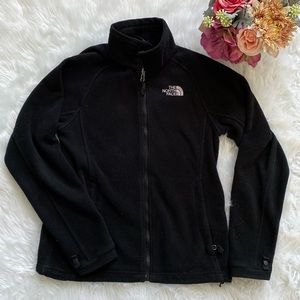 [north face] black fleece zip up jacket